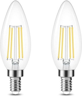 vibunt 4 W Basic Candle E14 LED Bulb(Yellow, Pack of 2)
