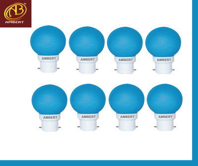 ambert 0.5 W Basic Round B22 LED Bulb(Blue, Pack of 8)