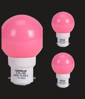 Gear Up 0.5 W Round B22 LED Bulb(Pink, Pack of 3)