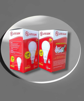LiteSun 12 W Basic Standard B22 LED Bulb(White, Pack of 2)