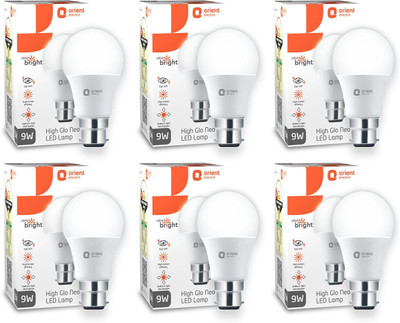 Orient Electric 9 W Basic Round B22 LED Bulb(White, Pack of 6)