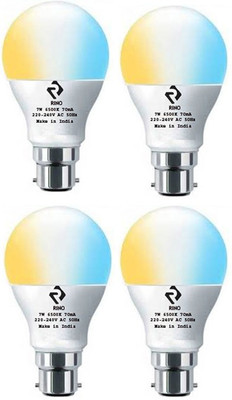 rino 7 W Basic Standard B22 LED Bulb(RGB, Pack of 4)