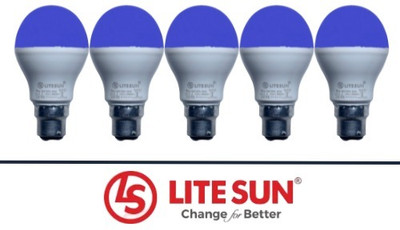 LiteSun 5 W Basic Standard B22 LED Bulb(Blue, Pack of 5)