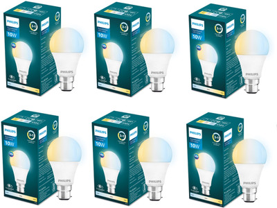 PHILIPS 10 W Multi Watt Round B22 LED Bulb(Multicolor, Pack of 6)