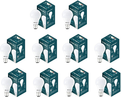 BAJAJ 9 W Basic Round B22 LED Bulb(White, Pack of 10)