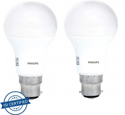 PHILIPS 12 W Basic Round B22 LED Bulb(White, Pack of 2)