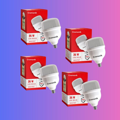 Cromonik 35 W Inverter Round B22 D LED Bulb(White, Pack of 4)