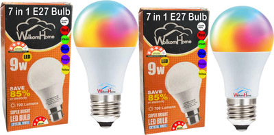 WolkomHome 9 W Basic Globe E27 LED Bulb(Multicolor, Pack of 2)