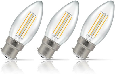 OLIPS 4 W Glare Reduction Candle B22 Decorative Bulb(Clear, Pack of 3)