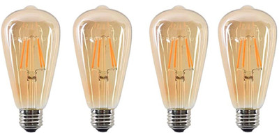 Eve Hanger 4 W Basic Standard E27 LED Bulb(Yellow, Pack of 4)