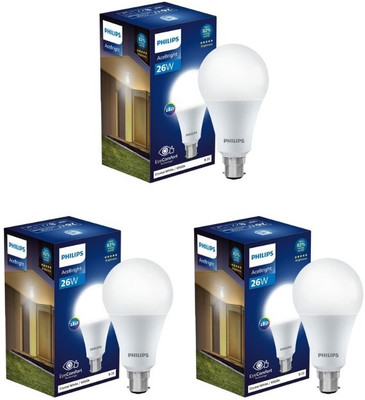 PHILIPS 26 W Basic Standard B22 LED Bulb(White, Pack of 3)