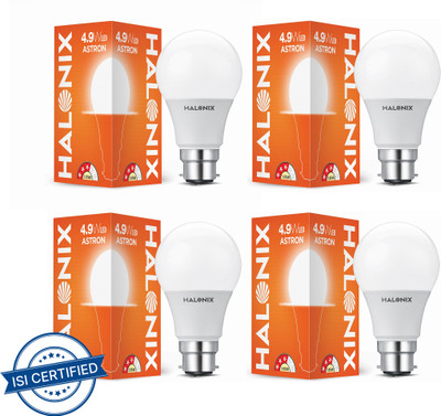 HALONIX 4.9 W Basic Round B22 LED Bulb(White, Pack of 4)