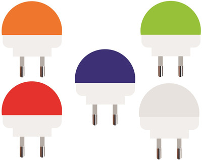 V A VALAK 0.5 W Multi Watt Round B22 LED Bulb(Multicolor, Pack of 5)