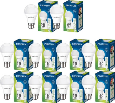 PROPSUN 9 W Inverter Round B22 D LED Bulb(White, Pack of 10)