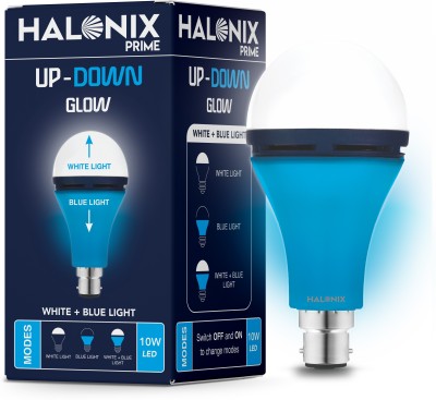 HALONIX 10 W Round B22 D Decorative Bulb(White, Blue)