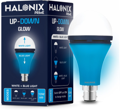 HALONIX 10 W Round B22 D Decorative Bulb(White, Blue)