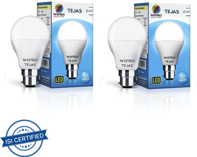 Wipro 5 W Basic Standard B22 LED Bulb(White, Pack of 2)