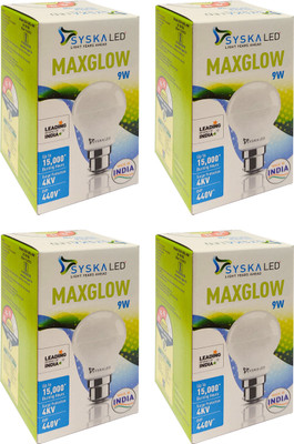 Syska 9 W Basic Standard B22 LED Bulb(White, Pack of 4)