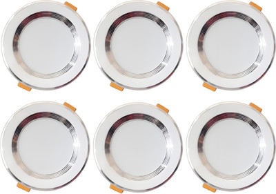 MNLight 9 W Basic Round Plug & Play LED Bulb(White, Pack of 6)