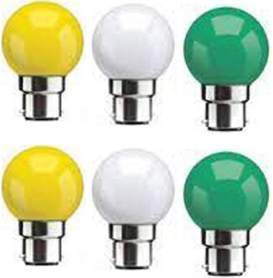 rino 0.5 W Basic Standard B22 LED Bulb(Multicolor, Pack of 6)