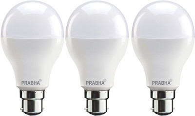PRABHA 3 W Basic Round B22 LED Bulb(White, Pack of 3)