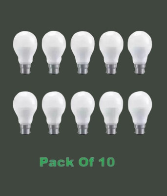 Gold Nation 9 W Basic Round B22 LED Bulb(White, Pack of 10)
