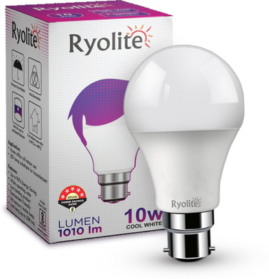 Ryolite 10 W Basic Standard B22 LED Bulb(White)