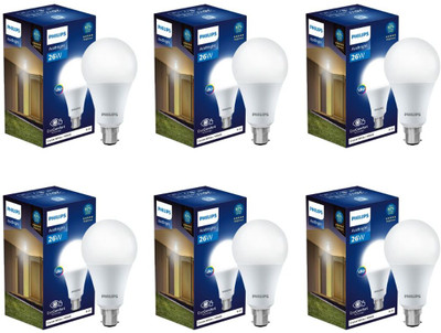 PHILIPS 26 W Basic Standard B22 LED Bulb(White, Pack of 6)