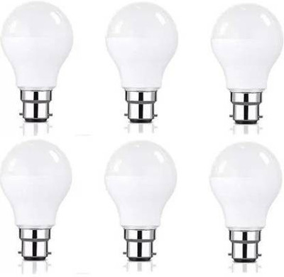 NIHAKA 9 W Basic Round B22 LED Bulb(White, Pack of 6)