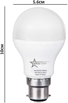 STARLIGHT 9 W Basic Standard B22 LED Bulb(White, Pack of 2)