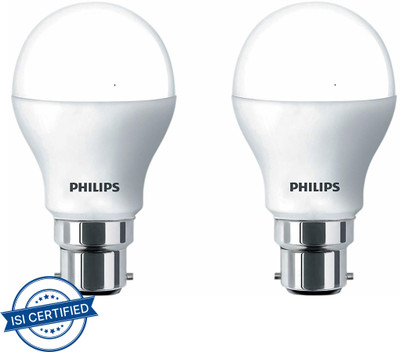 PHILIPS 9 W Basic Round B22 LED Bulb(White, Pack of 2)