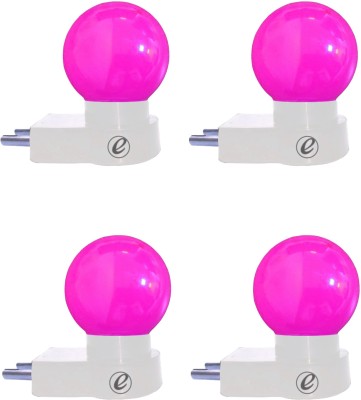 Imperial TechnoCart 0.5 W Round Plug & Play, 2 Pin Night Bulb(Pink, Pack of 4)