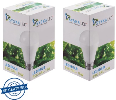 Syska 15 W Basic Standard B22 LED Bulb(White, Pack of 2)