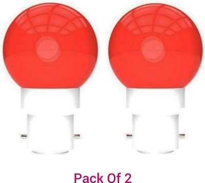 Illuminator 0.5 W Basic Round B22 Night Bulb(Red, Pack of 2)