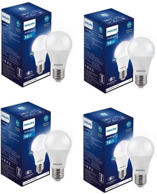 PHILIPS 16 W Basic Round E27 LED Bulb(White, Pack of 4)