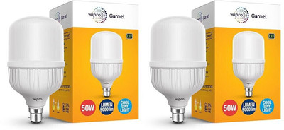 Wipro 50 W Basic Standard B22 LED Bulb(White, Pack of 2)