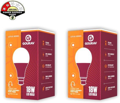GOURAV 18 W Eye Safety Compliance Mushroom B22 LED Bulb(White, Pack of 2)