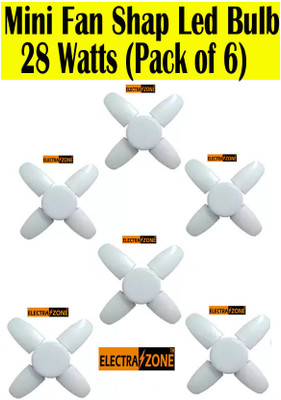 ELECTRA ZONE 28 W Basic Decorative B22 LED Bulb(White, Pack of 6)