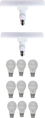 Techvolta 10 W, 5 W Round B22 LED Bulb(White, Pack of 11)