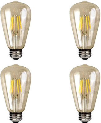 Lexton 4 W Basic Decorative E27 LED Bulb(Yellow, Pack of 4)