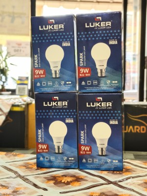 LUKER 9 W Round B22 LED Bulb(White, Pack of 4)