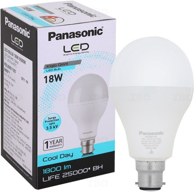 Panasonic 18 W Basic Round B22 LED Bulb(White)