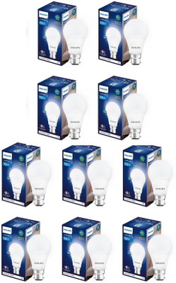 PHILIPS 12 W Basic Round B22 LED Bulb(White, Pack of 10)
