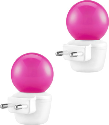 Magik 0.5 W Basic Standard Plug & Play, 2 Pin Night Bulb(Pink, Pack of 2)