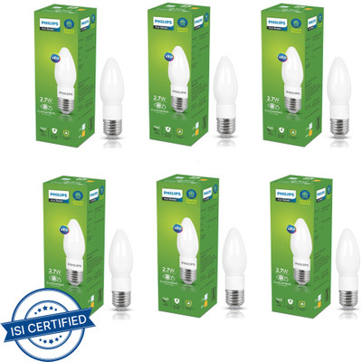PHILIPS 2.7 W Basic Candle E27 LED Bulb(White, Pack of 6)