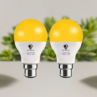 mg lights 12 W Basic Arbitrary B22 LED Bulb(Yellow, Pack of 2)