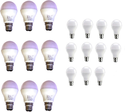 Techvolta 9 W, 12 W Basic Round B22 LED Bulb(White, Pack of 20)