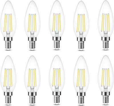 vibunt 4 W Basic Candle E14 LED Bulb(Yellow, Pack of 10)