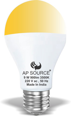 AP Source 9 W Basic Round E27 LED Bulb(Yellow)