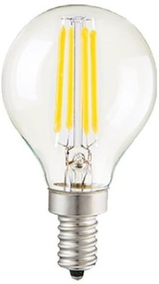 OML 4 W Basic Round E14 LED Bulb(Yellow, Pack of 2)